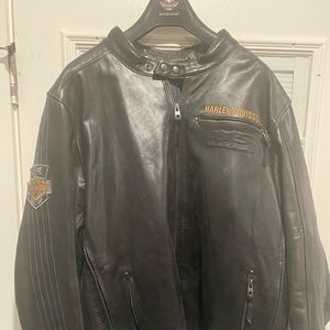Harley-Davidson leather 115 Yr Anniversary Black Leather Riding Jacket.